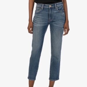 KUT from the Kloth Catherine High-Rise Crop Straight Regular Hem Jeans Size 10